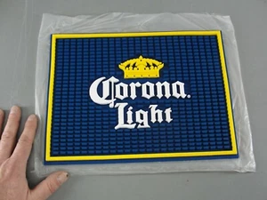 CORONA LIGHT BEER GOLD CROWN 👑 PROFESSIONAL BAR SPILL DRIP SERVICE MAT 9X12 NEW - Picture 1 of 5