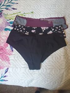 Victoria Secret PINK No-Show Cheekster Panty NWT Large black and multicolor