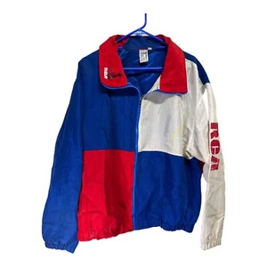 VTG 80s RCA Tennis Championship Color-block Jacket Nipper Dog Size XL Made USA - Picture 1 of 9