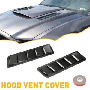 2X Air Flow Intake Hood Scoop Bonnet Vent Cover Universal Black Car Decorative