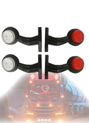 4x 24V Rojo Blanco Contorno Lateral LED Marcador Luces Para Iveco DAF Man Ford - Imagen 1 de 4
