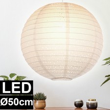 LED Hänge Pendel Leuchte Gästezimmer Kugel Lampe Papier Schirm weiß Big Light