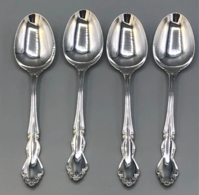 Juego de 4 cucharas soperas ovaladas de plata de ley Dover by Oneida 6 5/8" Foto 1 de 4