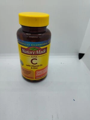 Nature Made Super C con vitamina D3 y zinc 60 tabletas apoyo inmunológico caducidad 25/02 #L19 Foto 1 de 3