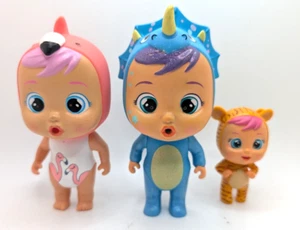 IMC Cry Babies 1 Mini Baby Tiger & Cry Babies Magic Tears Triceratops & Flamingo - Picture 1 of 8