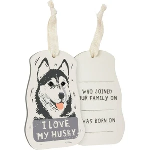 I Love My Husky Adoption Christmas Ornament Personalize - Picture 1 of 3