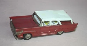 VTG. 1960'S FORD MERCURY STATION WAGON FRICTION TOY TIN CAR RED WHITE TOP JAPAN - Bild 1 von 5
