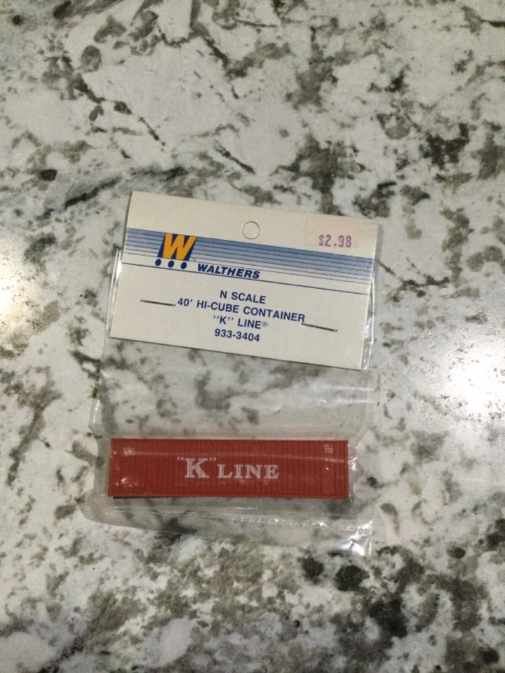 WALTHERS N SCALE #933-3404 40' HI-CUBE CONTAINER "K" LINE, NEW IN PACK - Image 1 of 1