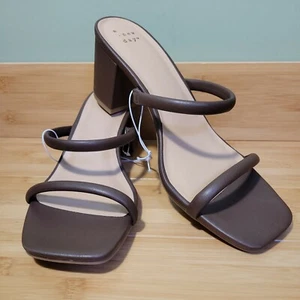 A New Day Cass Square Toe Heels - Women's Sandals - Size 9.5 Brown - Picture 1 of 8