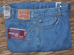 LEVI'S 505 MEN'S AT WAIST STRAIGHT DUTY RATED COTTON DENIM JEANS LIST $48 - Afbeelding 1 van 5