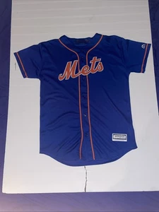 NY Mets Jacob DeGrom #48 Blue/Orange Youth Jersey, Cool Base, Majestic, S18-20 - Picture 1 of 19