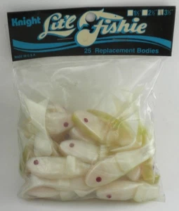 Creme Knight 3092-25 Liter Fishie 3 1/2 Zoll weiße perlmuttfarbene/grüne Rückseite 25 Karat - Bild 1 von 2