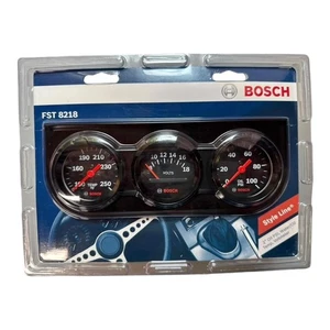 Bosch Style Line FST8218 Triple Gauge Kit Oil PSI Temp Voltmeter 2" NEW - Foto 1 di 4