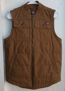 Wrangler Brown Duck Vest Workwear Small Full Zip Ranch Western Cowboy - Picture 1 of 6