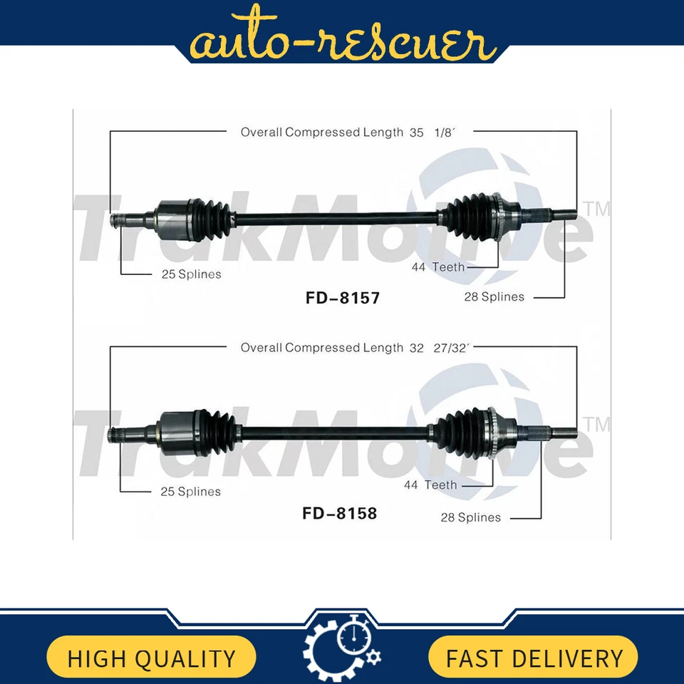 Juego SurTrack par de ejes de eje trasero CV para Ford Edge Lincoln MKX AWD 2007-2010 Foto 1 de 3