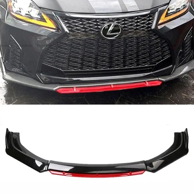 For Lexus Rc300 Rc350 Front Bumper Lip Spoiler Splitter Diffuser Gloss Black Red Foto 1 de 4