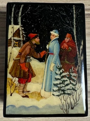 Russische Lackminiatur Schatulle Lackdose - Sehr gut erhalten- TOP - Bild 1 von 4