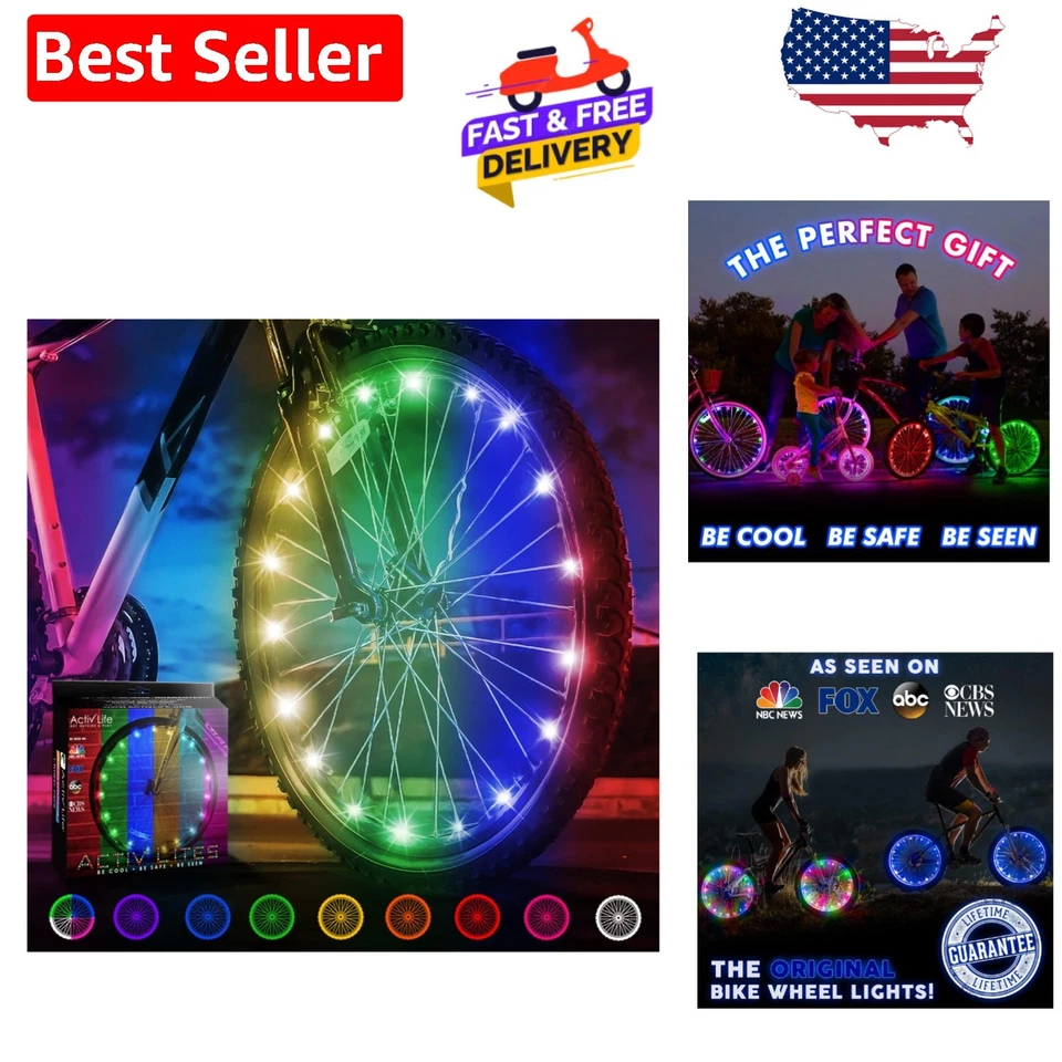 LED Bike Wheel Lights Safety Bicycle Rim Light Color Changing 1tire Activ Life