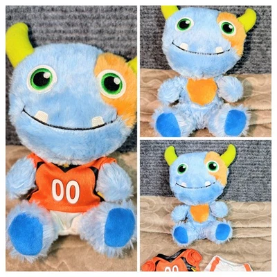 Build-a-Bear Smallfrys Toothy Blue Monster Plush  8" BAB With Football Uniform - Image 1 of 4