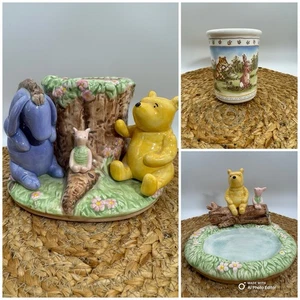 Vintage Winnie The Pooh Piglet Eeyore Bathroom Soap Dish Toothbrush Holder Cup - Picture 1 of 12