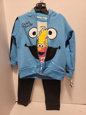 2 T Cookie Monster 3 PC Jogging Set - Image 1 of 4