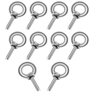 M4 Lifting Eye Bolt 10Pcs, 304 Stainless Steel Eye Bolts Hardware, Male Thread R - Picture 1 of 12