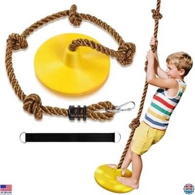 Juego de columpio de árbol para niños ZNCMRRR - Cuerda de escalada ajustable de alta resistencia con asiento de disco Foto 1 de 4