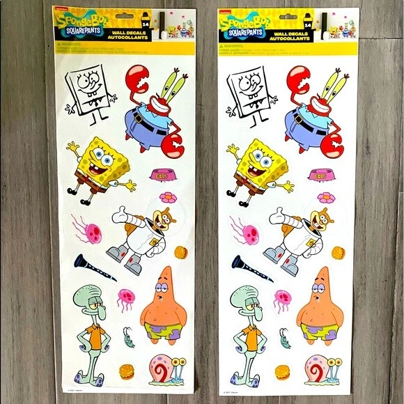 BOB ESPONJA PANTALONES CUADRADOS CALCOMANÍA DE PARED PEGATINAS Niños Niño Niña Dormitorio Fiesta Decoración Foto 1 de 4