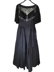 New Jade Black Dress Size 4 Lace Beaded Sheer Whimsigoth Formal Bridal  - Picture 1 of 12