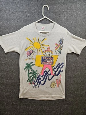 Camiseta Gráfica Vintage Sur de la Frontera Años 90 Hecha en EE. UU. Etiqueta Jerzees Talla XXL Foto 1 de 4