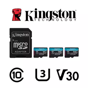 Kingston Micro SD Card Canvas GO Plus Memory 64GB 128GB 256GB Class 10 TF V30 - Picture 1 of 4