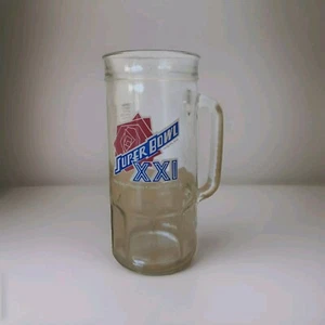 Taza Super Bowl 21 Stein XXI 1987 vaso de cerveza Rose Bowl Fisher 7” Giants Broncos - Imagen 1 de 12