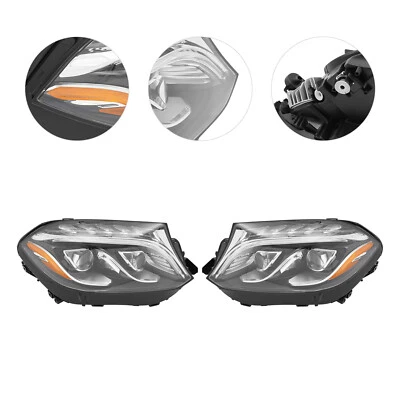 For 2017-2019 Mercedes GLS450 GLS550 Full LED Headlight Headlamps Left+Right Set - Image 1 of 4