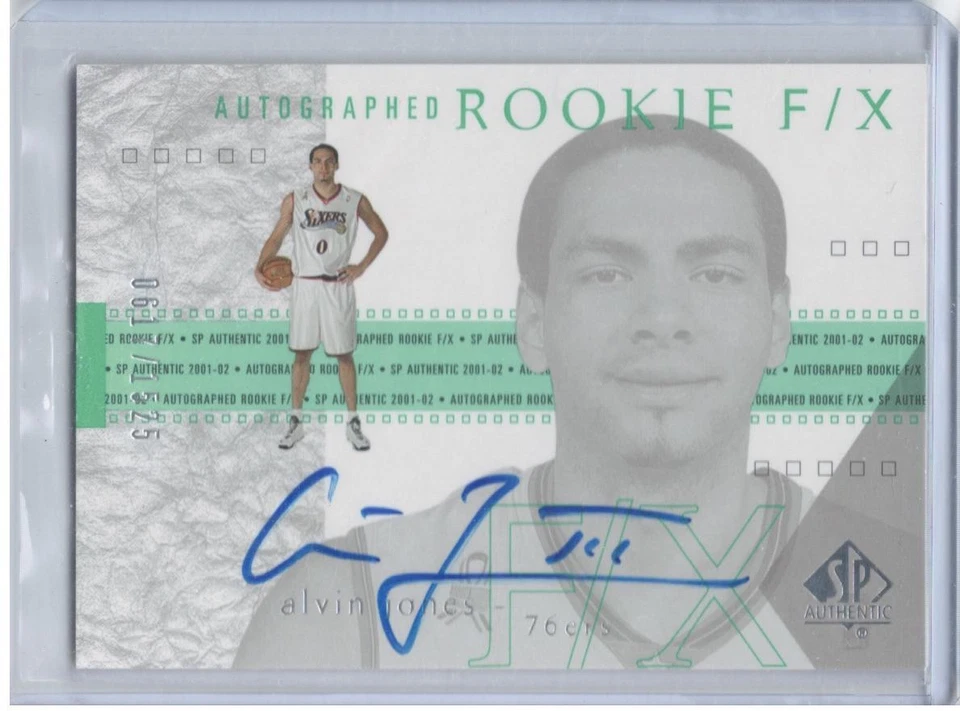 Alvin Jones 2001-02 SP Authentic #116 AU,SN,RC Philadelphia 76ers - Image 1 of 1