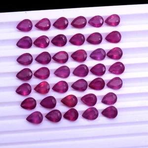 20 Pcs Natural Ruby Stunning Red 8mm*6mm Pear Faceted Cut Loose Gemstones Lot - Picture 1 of 6