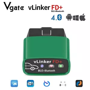 Lector de códigos Vgate vLinker FD+ OBD2 BT 4.0 escáner FORScan para iOS Android/Ventana - Imagen 1 de 13