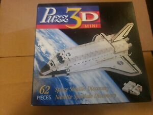  Rare Vtg Puzz3D Mini Space Shuttle Discovery 3D Puzzle Minature 62 PC Wrebbit