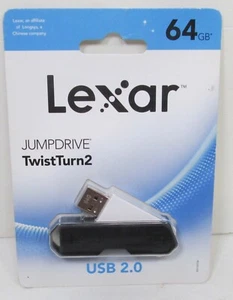 64 Go Lexar Jumpdrive Twist Turn 2 USB 2.0 LJDTT2-64 GABNABK NOIR - Photo 1/2