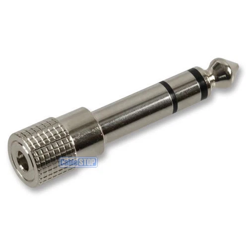 Metal 6.35mm STEREO 1/4" Jack to 3.5mm MONO Female Socket Converter Adapter - Image 1 of 1