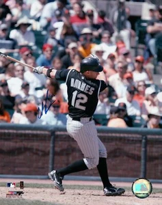 Clint Barmes Signed 8X10 Photo Autograph Colorado Rockies Batting w/COA - Picture 1 of 2