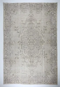 Alfombra turca oushak alfombra, alfombra decorativa vintage, alfombras tamaño galería, alfombra hecha a mano - Imagen 1 de 11