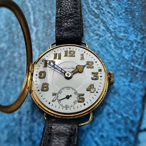 18k Solid Gold IWC Chronometre Military Style Hand-Winding Trench Watch 18ct - Picture 1 of 14