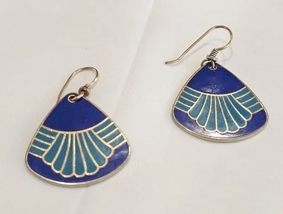 Laurel Burch Turquoise Blue Goldtone  Earrings (E027) - Image 1 of 4