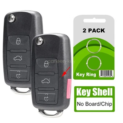 2 Nuevos Llaveros Repuestos Remoto Estuche Abatible 3 Botones Para Volkswagen - Solo Carcasa Foto 1 de 4