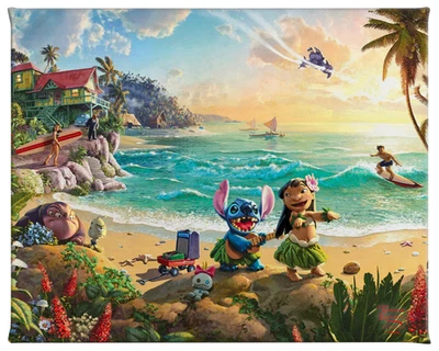 Thomas Kinkade Studios Disney Lilo and Stitch 8 x 10 envoltura de lona Foto 1 de 2