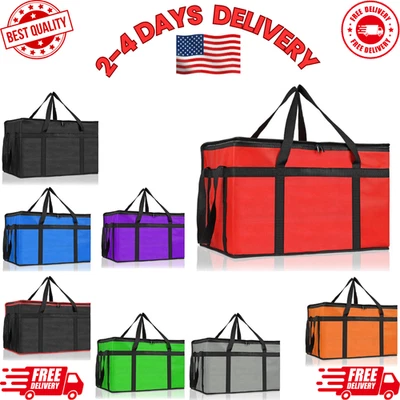 Изолированная сумка для доставки еды XXXL, сверхпрочный складной большой мешок для пиццы и охладителя - Изображение 1 из 3