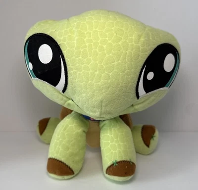 Hasbro 2007 Littlest Pet Shop Tartaruga Pelúcia Com Gola LPS Verde 9” Fofo - Imagem 1 de 4