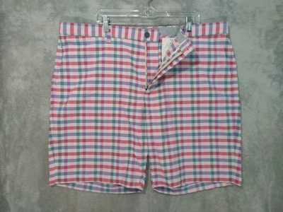 Pantalones Cortos Tommy Bahama Para Hombres 44 Bermudas a Cuadros Golf Rendimiento Frente Plano Tiro Alto Foto 1 de 4