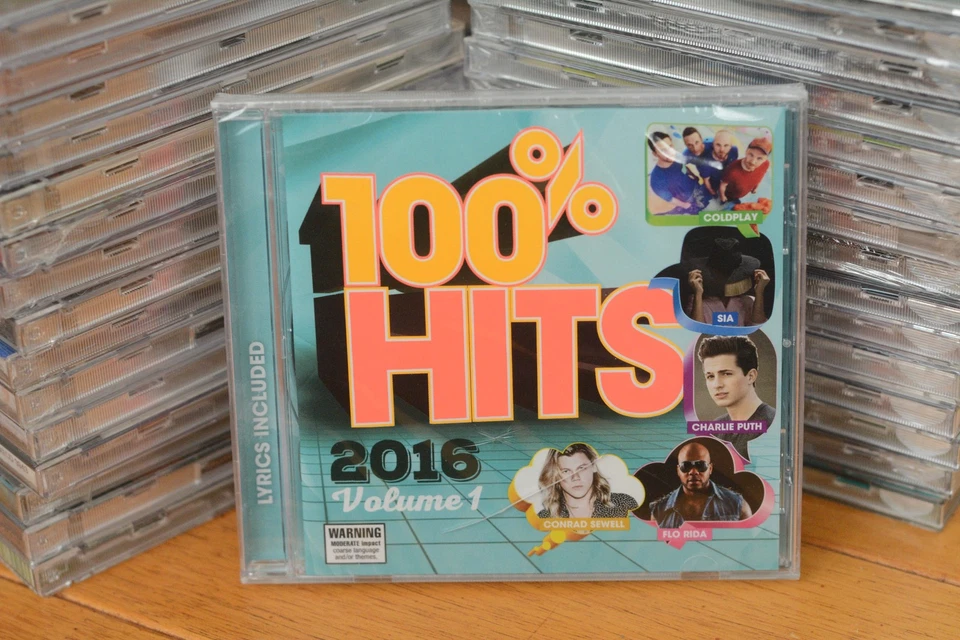 100% Hits 2016 Volume 1 CD Compilation Coldplay Sia Charlie Puth Flo Rida Pop Foto 1 de 2