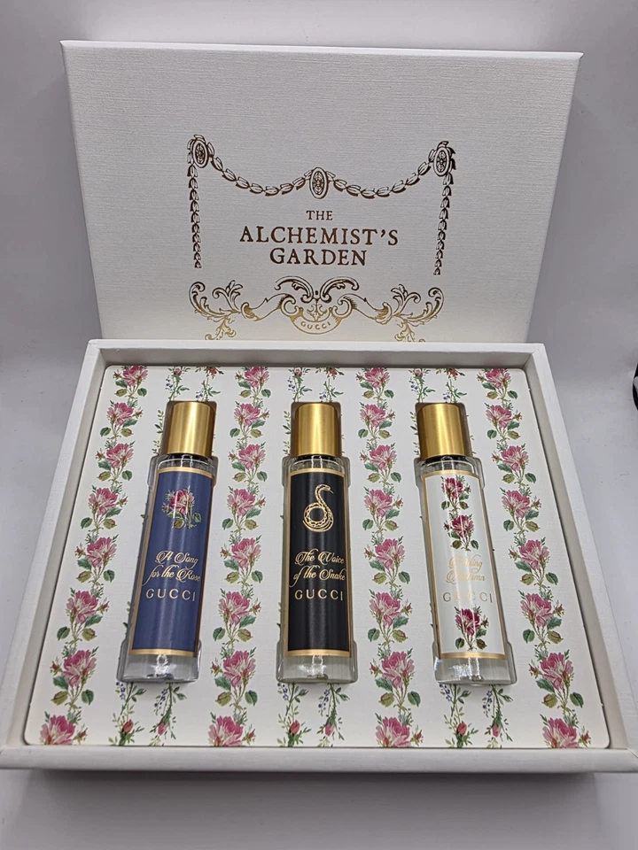 古驰炼金术士花园套装 3×15 毫升旅行装 • 玫瑰 • 蛇 • 秋季 • 罕见 — 第 1/3 张图片